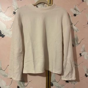 Bell-sleeves, high neck jersey tee